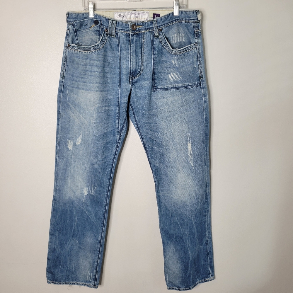 Akoo Distressed & Embroidered Back Pockets Jeans
